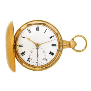 English gold hunting cased lever pocket watch Circa 1810
