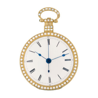 English gold, painted enamel and pearl-set watch Circa 1840
