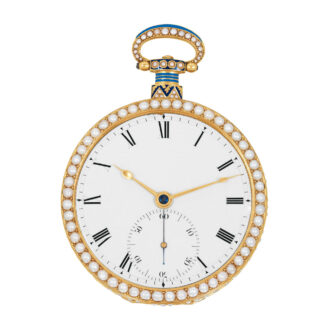English gold, painted enamel and pearl-set watch Circa 1820