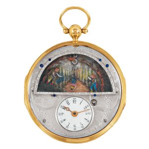 Fine German gold watch with swing automaton Circa 1810