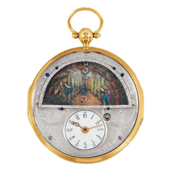 Fine German gold watch with swing automaton Circa 1810