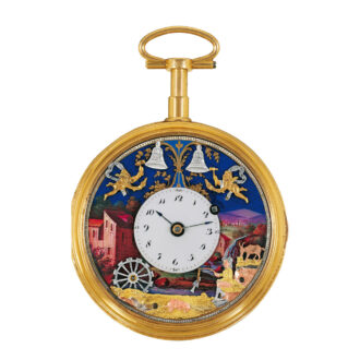 Swiss gold quarter repeating automaton watch Circa 1795