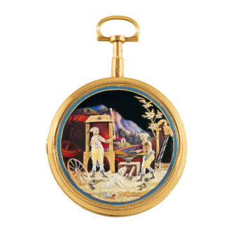 Rare Swiss 18k gold automaton pocket watch Circa 1800