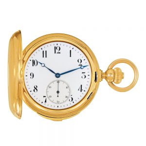 Swiss gold repeating pocket watch with carillon Circa 1915