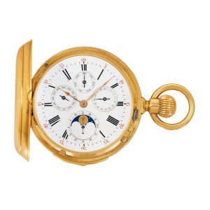 Swiss 18k yellow gold astronomical pocket watch Circa 1900