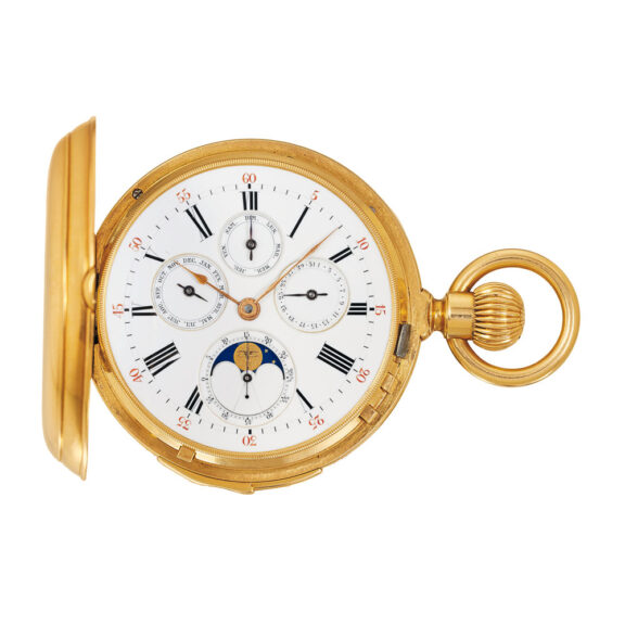 Swiss 18k yellow gold astronomical pocket watch Circa 1900