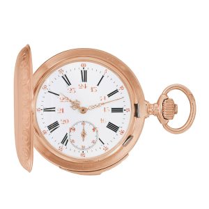 Swiss gold hunting cased keyless pocket watch Circa 1890