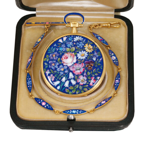 Magnificent Swiss gold, enamel dress watch Circa 1920