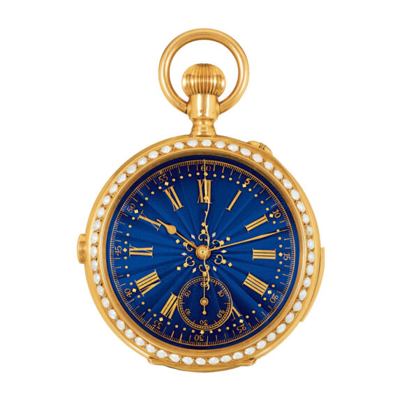 Fine Swiss gold repeating watch with chronograph Circa 1900 Fine Swiss gold repeating watch with chronograph Circa 1900