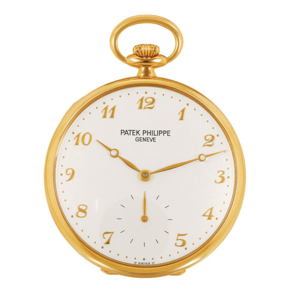 Swiss gold keyless open faced dress watch Circa 1990