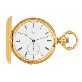 Swiss gold hunting cased keyless pocket watch Circa 1866