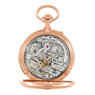 Swiss pink gold keyless split second chronograph watch Circa 1900