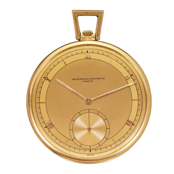 Swiss gold dress watch with two-tone gold dial Circa 1944