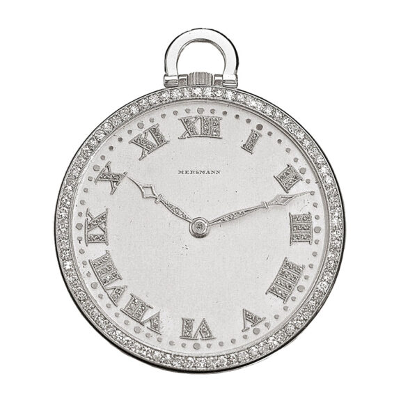 Swiss thin platinum dress watch with Diamond-set Circa 1925