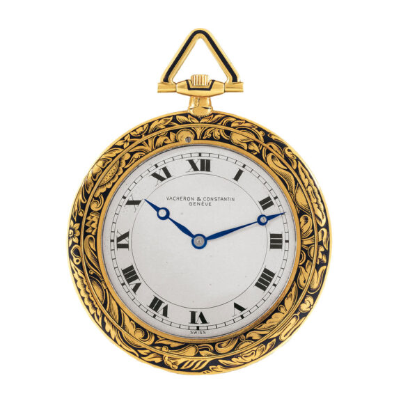 Swiss gold champlevé enamel keyless dress watch Circa 1940