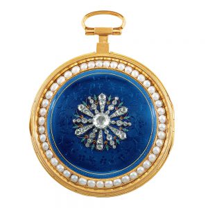 French gold repeater with diamonds and pearls Circa 1790