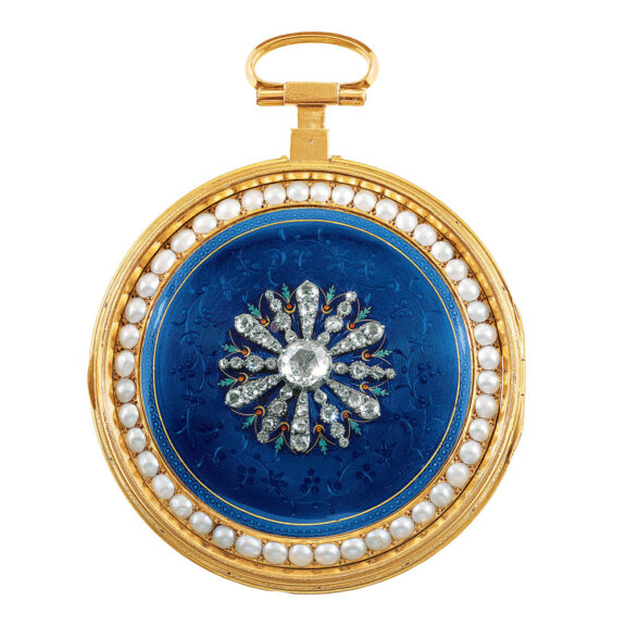 French gold repeater with diamonds and pearls Circa 1790
