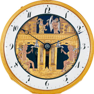 Swiss gold with Jacquemarts and automaton scene Circa 1810