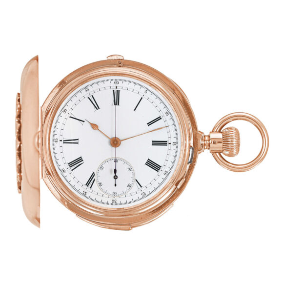 Swiss 18k pink gold minute repeating chronograph Circa 1890