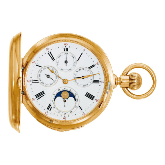 Swiss gold astronomic hunting cased pocket watch Circa 1900