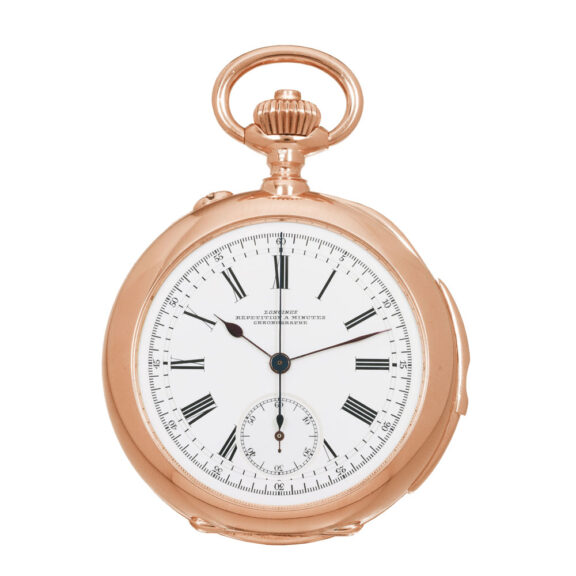 Swiss pink gold repeating watch with chronograph Circa 1905