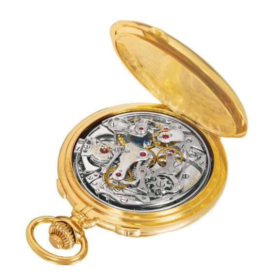 Excellent Swiss gold chronograph minute repeater Circa 1905 Excellent Swiss gold chronograph minute repeater Circa 1905