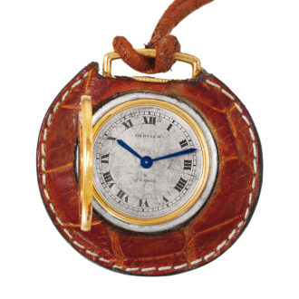 French gold watch with red leather covered case Circa 1950