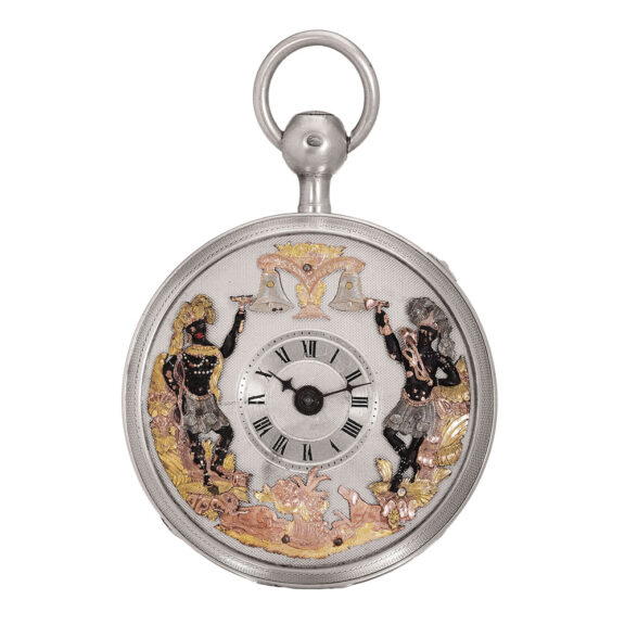 Swiss silver repeating watch with Jaquemarts Circa 1820 Swiss silver repeating watch with Jaquemarts Circa 1820