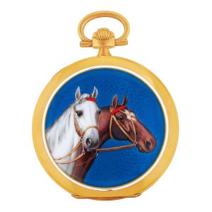 Swiss gold and enamel hunting cased lever dress watch Circa 1925