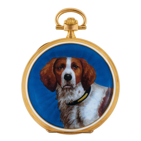 Swiss gold and enamel hunting cased lever dress watch Circa 1925