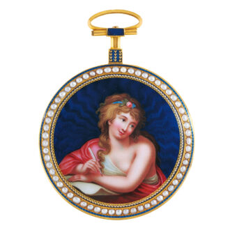 Swiss 18k gold, split pearl-set portrait watch Circa 1790
