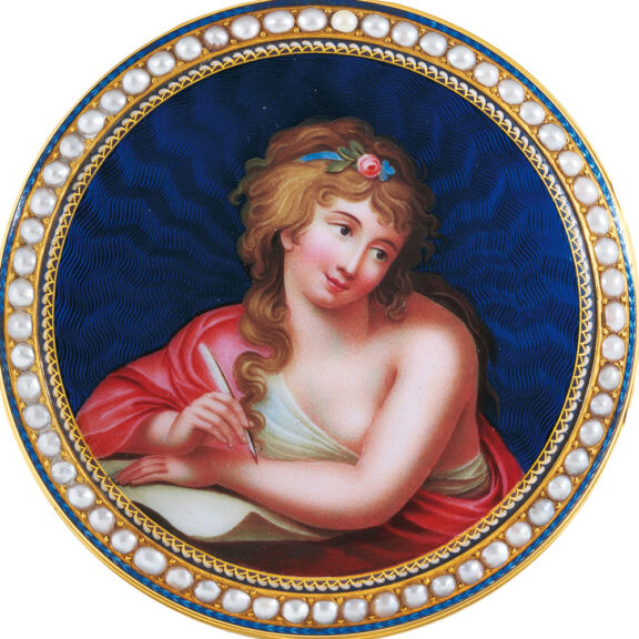 Swiss 18k gold, split pearl-set portrait watch Circa 1790 Swiss 18k gold, split pearl-set portrait watch Circa 1790