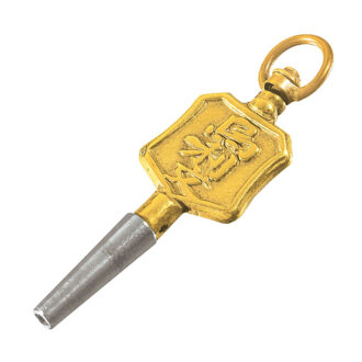 Swiss silver-gilt with pearl-set fob watch Circa 1875