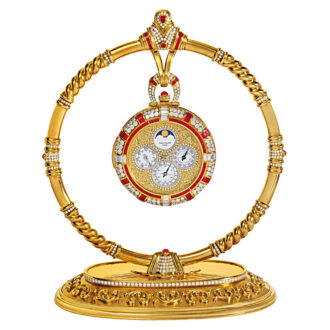 Exceptional Swiss gold watch with display stand Circa 1994