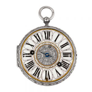French silver pair cased verge watch with alarm Circa 1700