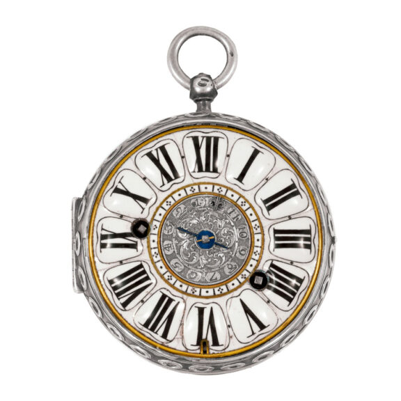 French silver pair cased verge watch with alarm Circa 1700