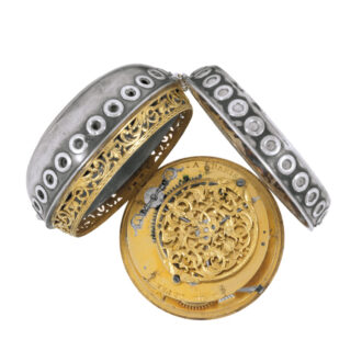 French silver pair cased verge watch with alarm Circa 1700