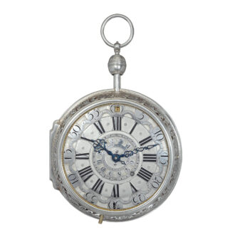 English silver repoussé repeating coach watch Circa 1740