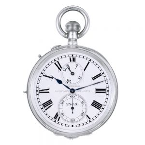 Swiss silver lever deck watch with power reserve Circa 1939