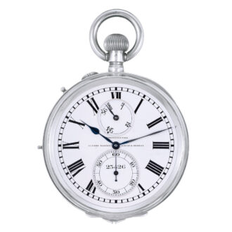Swiss silver lever deck watch with power reserve Circa 1939
