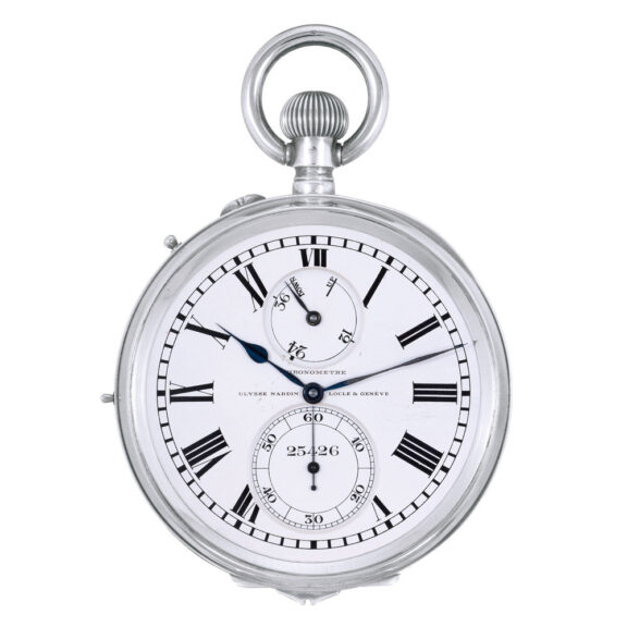 Swiss silver lever deck watch with power reserve Circa 1939