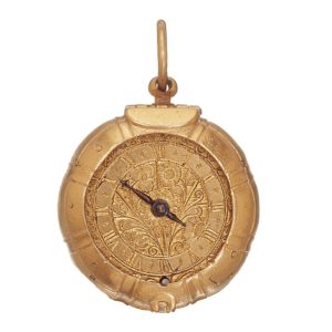 Early French gilt brass verge pendant watch Circa 1640