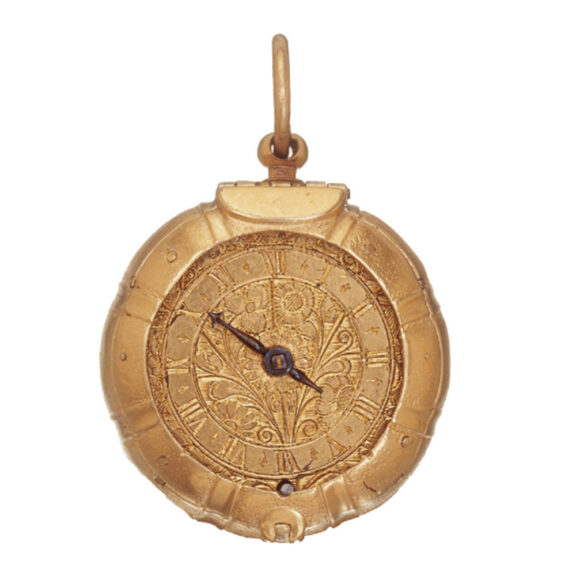 Early French gilt brass verge pendant watch Circa 1640