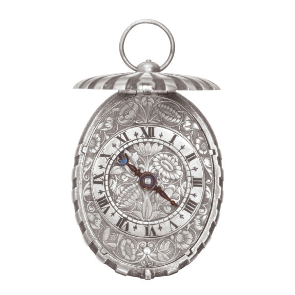 English silver seashell shaped pendant watch Circa 1650