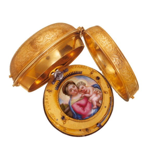 French gilt brass single-hand oignon watch Circa 1700 French gilt brass single-hand oignon watch Circa 1700