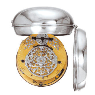 French silver oignon watch with silver balance cock Circa 1710