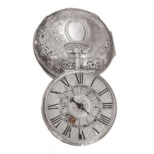 Swiss silver pair cased oignon watch with alarm Circa 1700