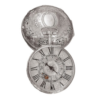 Swiss silver pair cased oignon watch with alarm Circa 1700