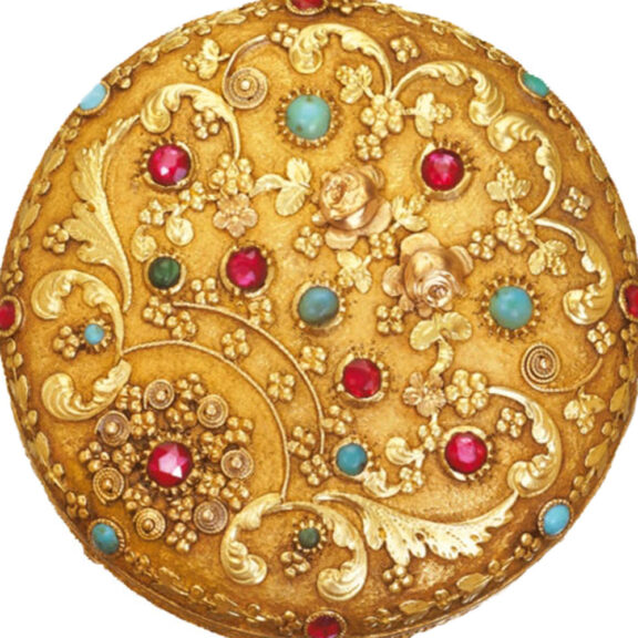 Swiss gold, ruby spinel and turquoise-set watch Circa 1830 Swiss gold, ruby spinel and turquoise-set watch Circa 1830