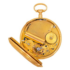 Swiss 18k gold quarter repeating cylinder watch Circa 1812